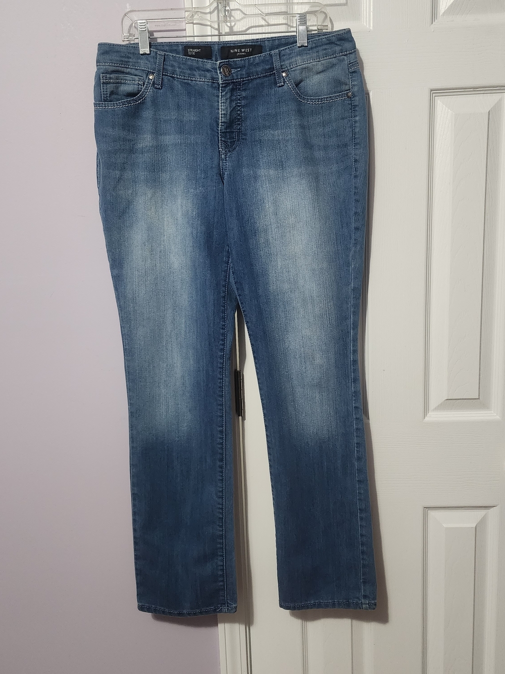 Nine West Women's Medium Blue Straight-Leg Jeans